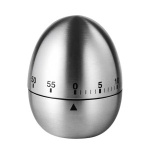Timer Masak / Alarm Masak / Kitchen Timer Pengingat Tanpa Baterai Mechanical Egg Shaped Stainless Steel