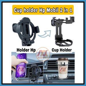 NA - Cup Holder Mobil Ac 2in1 Holder Hp Ventilasi AC D71