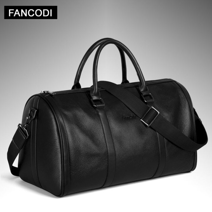 FANCODI Fashion Genuine Leather Men's Travel Bag Luggage Travel