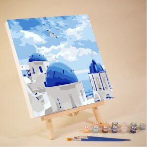 [20x20] Paint By Number Painting By Numbers Kit DIY Digital Lukisan Canvas Seri Scenery Pemandangan Landscape