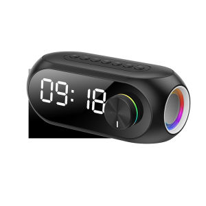 Loa không dây máy tính để bàn Soundbar Đồng hồ báo thức kép LED ánh sáng Hifi hộp âm thanh hỗ trợ TF thẻ FM Radio AUX chế độ