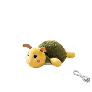 PENTU Funny Electric Simulation Mouse Cat Toy Wear-resistant Automatic Interactive Moving Cat Toy Funny USB Charging Plush Turtle Chew Toy For Dog Cats