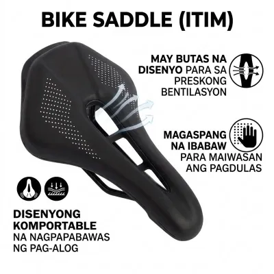 Bicycle Steel bow Saddle Road MTB Bike Seat Pu Leather Riding Saddle