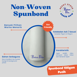 Kain Spunbond 100gsm Bahan Puring Furing Goodie Bag 100x160 cm - Putih