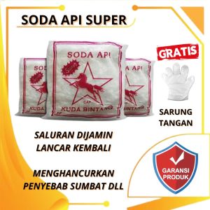 PRODUK ORIGINAL Anti Sumbat Pipa WC Closet Toilet Mampet Obat Wastafel Mampet Soda Api Cap Kuda 1/2 Kg