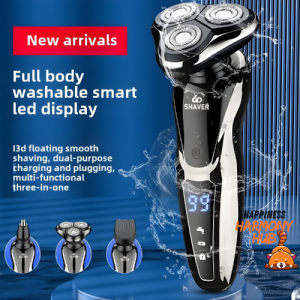 ✨ ALL NEW 6D Smart Electric Shaver for Men – 3-in-1 Grooming Kit | LED Display Waterproof Fast Charge | Perfect Smooth Shave Every Time 💪