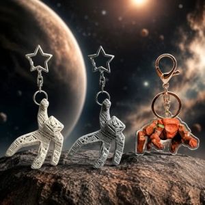 Movie Project Hail Mary Grace Rocky Cosplay Keychain 3D Printing Keyring Bag Accessories Ornaments