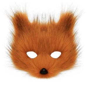 Halloween Party Plush Half-Face Cat and Fox Mask cosplay Cat face mask accessory
