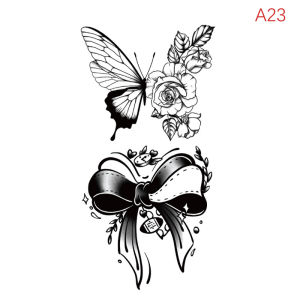 ซุปเปอร์มัลติสไตล์ สติกเกอร์รอยสักกันน้ำลายดอกไม้สติกเกอร์สไตล์ผสมน้ำสักชั่วคราวใช้สำหรับผู้ชายและผู้หญิงปี3D