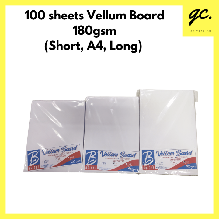 GC 100 sheets Vellum Board Specialty Paper 180gsm or 220gsm | Lazada PH