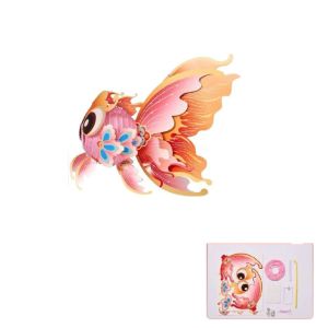DNFIWN3 Fish Middle Autumn Festival Lantern Paper 3D Mid Autumn Lotus Lantern Portable Hand Made Ancient Style Handheld Lantern Women