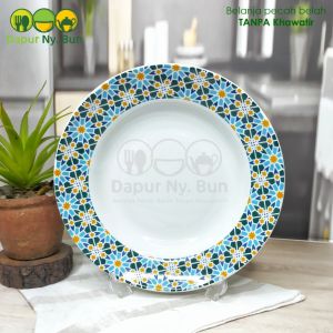 1pc Piring Makan Cekung Motif MAROKO Ukuran 9 inch