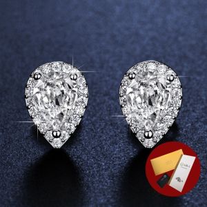 Diamcity (Free Gra Certificate) Anting-Anting Moissanite 1 Karat Wanita Tetesan Air
