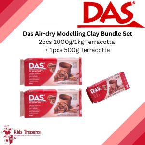 Das Air-dry Modelling Clay Bundle Set - 2pcs 1000G/1kg Terracotta and 1pcs 500g Terracotta