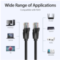 VENTION Kabel LAN RJ45 Cat.6 Cat.5e Gigabit UTP Patch Ethernet Cable Panjang Hingga 15 Meter Hitam. 
