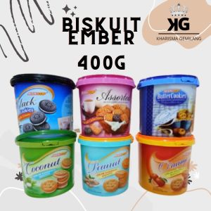 BISKITOP - Biskuit ember/ Timbo 400Gr Bulat Lebaran Murah Coklat Campur Kaleng Vanilla Biscuit Anak Duren Keju Stawberry