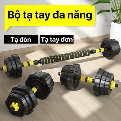 Bộ Tạ Tay Đa Năng (5 in 1) 40kg Kết Hợp Tạ Đòn Tạ Ấm Tháo Lắp Siêu Bền