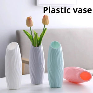 Plastic Vase for Home Living Room Colorful Bottle Flower Holder Craft Decoration Shatter-resistant Table Plastic Decorative Bottle