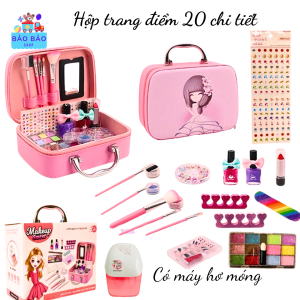 [Có Máy Hơ Móng] Vali trang điểm cho bé gái Hộp đồ chơi makeup trẻ em