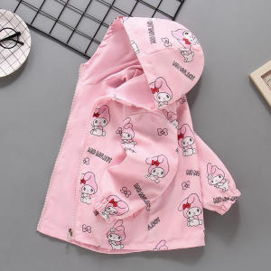 Christmas gifts Halloween Kawaii Sanrio Spring and Autumn New Girls Hoodie My Melody Childrens Cartoon Printed Two Sided Sweet Fashion Windbreaker Coat