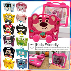 Kids Friendly Cartoon Bear Shockproof Tablet Cover Protective Case with invisible stand for iPad 11th A16 10th 9th 8th 7th Gen 10.2 Pro11 Air11 Air5 Air4 Air6 Air7 9.7 mini 7 6 5 4