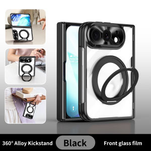 0930[Local Stock] Christmas Halloween for Magsafe 360° Bracket Transparent Case for iPhone Duo New 18DUO 18 Fold Hinge Protection magneticed Cover With Tempered Glass h261009