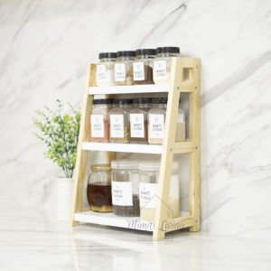 MEDIUM RAK !! Paket Rak+5toples Rak kayu serbaguna 3 susun multifungsi aesthetic