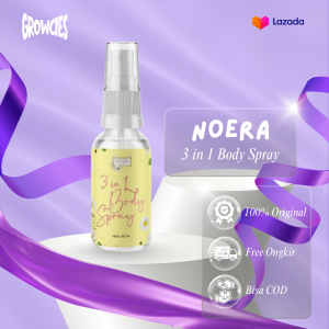 NOERA 3 IN 1 BODYSPRAY (FREE GIFT) Natural Deo Spray Penghilang Bau Badan 60ML / Noera Deodorant Spray Tawas / Deodorant Spray 60ml Anti Bacteri Anti Bau Badan Burket 24jam Anti Iritasi / Pemutih Ketiak Tawas / Deodorant Non Alkohol Aman ORIGINAL BPOM