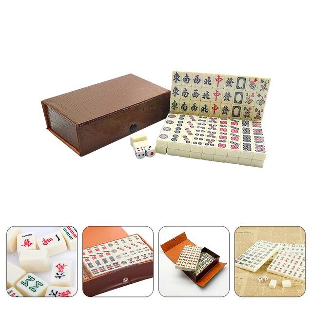 Mahjong Game Set Chinese Games Miniature Travel Majiang Classic Mah ...