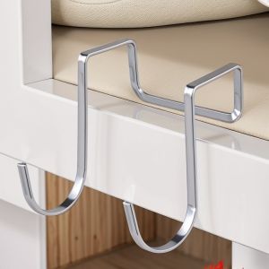 S-Shape Cabinet Door Hook Stainless Steel Bathroom Kitchen Cabinet Door Back Hook Creative Double S-type Door Hanger Heavy Duty