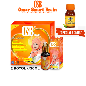 Osb kids Omar Smart Brain Anak Lambat Bicara Vitamin Otak Anak Biar Cerdas Madu Anak Bisa Bicara - OSB Vitamin Otak Anak Original untuk Meningkatkan Kecerdasan dan Daya Tahan Tubuh - Kapsul dan Madu untuk Anak di Bawah 6 Tahun (EV Mall Official Store)