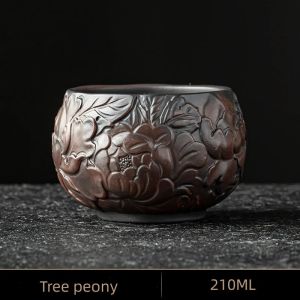 Kirilgu 210ML Master Cup Hand-embossed High-end Ceramic Tea Set Cups Purple Pottery Kung Fu Tea Cup Ceramics Teaware Cup for tea Q9Z6P