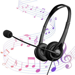 COD [Free Shipping] Professional Over-Ear Headphones with Noise Cancellation and Built-in Microphone for Office and Remote Work in Matte Black