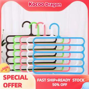 Kocoo ที่แขวนเสื้อผ้าที่แขวนกางเกงขายาวที่เก็บของในตู้เสื้อผ้าที่แขวนผ้าเช็ดตัวผ้าพันคอ5ชั้นจัดระเบียบ