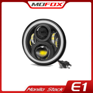【Manila Stock】MOFOX Car Headlight 7 Inch H4 LED Car Light DRL Angle Eyes Ring Halo 12V 24V Hi/Lo Turn Signal for JEEP Wrangler JK TJ LJ CJ7 Lada Niva Offroad Beetle Yamaha Harley Road King Jeep Cafe Racer Headlight(not including lamp housing)