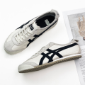 2023 Original Tiger Shoes MEXICO66 Men's and Women's Fashion Anti Slip Sports Shoes Comfortable and Breathable Leather Shoes Cream White/Black. 