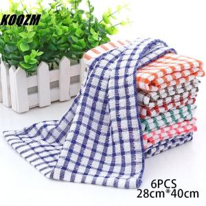 KOQZM 6PCS Cotton Kitchen Towel Absorbent Clean Dish Towels Kichen Cleaning Supplies
