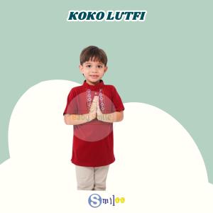 Smilee Lutfi Maroon - Koko Anak Laki-laki Size 1-5 Tahun Baju Kaos Muslim