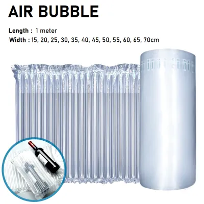 1 Meter Inflatable Air Bubble Roll Shockproof Packaging Protective Bubble Tube Wrap (1m)