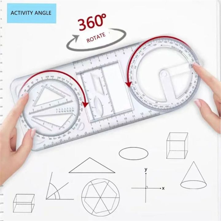 GTTR Multifunctional Drawing Ruler Ruler Straight Activity Angle