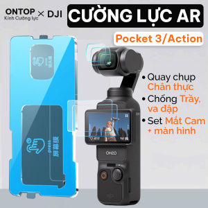 Kính Cường Lực DJI Action 5 Pro/4/Pocket 3 [Kèm Khung Dán] - Phủ AR Chống Chói Nhám Mờ Quay Nắng Chống Trầy 9H