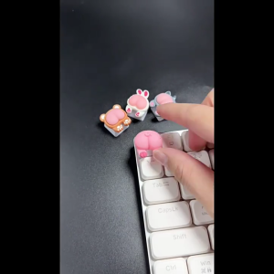 3D Bàn phím cơ học sáng tạo màu hồng con heo đất thỏ mèo Bear Butt Gamer Bàn phím Keycaps cho văn phòng giải nén