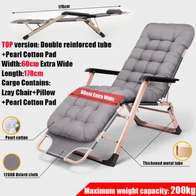 TableTrove Foldable Lazy Chair Adjustable Recliner for Outdoor Camping & Indoor Napping - Kerusi Lipat Malas Baring