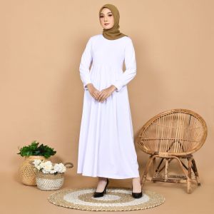 gamis putih wanita elegan modern
