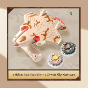 SKISOPGO Alloy Gyro Toy Pull-string Twin-engine Fighter Gyro Toy Glowing Spinning Battle Gyro Kids Gifts 陀螺