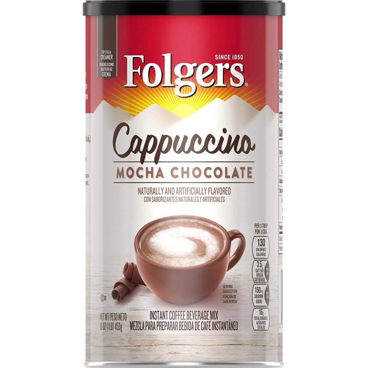 Folgers Cappuccino Mocha Chocolate Instant Coffee Mix 16oz (453g