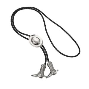 COVIEEZB Tinh tế Mũ cao bồi ủng dây chuyền Hợp kim Cao cấp Dây da trang trí Áo sơ mi dây xích da Retro dây chuyền cổ áo sơ mi phong cách nữ cao bồi Phụ nữ