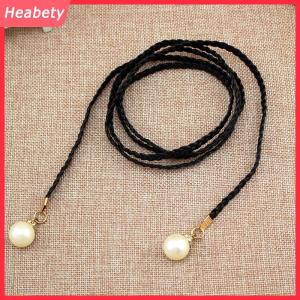 Heabety Sáng Tạo Mỏng PU Vành Đai Mô Phỏng Ngọc Trai Đàn Hồi Thắt Lưng Phụ Nữ Ăn Mặc Váy Trang Trí Món Quà Phụ Nữ Vành Đai
