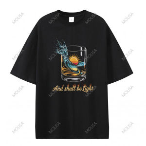 เสื้อยืด ผ้าcotton 100% Printed T shirt Be light สกรีนเสื้อ DTG S-4XL เสื้อยืดผู้ชาย 68089#