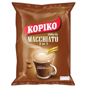 Cà Phê Sữa Hòa Tan Kopiko Macchiato 3in1 Thái Lan Thơm Ngon - Gói Lớn 480g Gồm 20 Túi Nhỏ 24gr